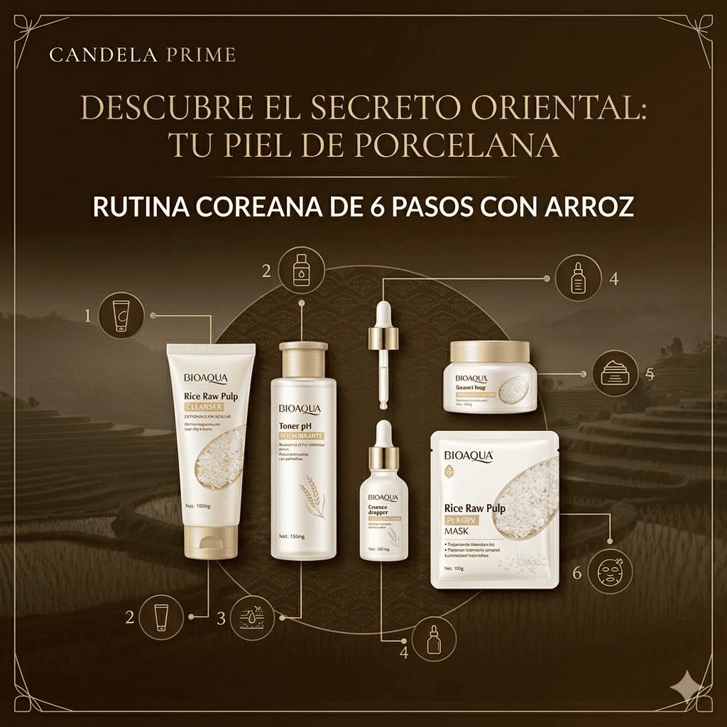 Piel de Porcelana: Rutina Coreana de Arroz